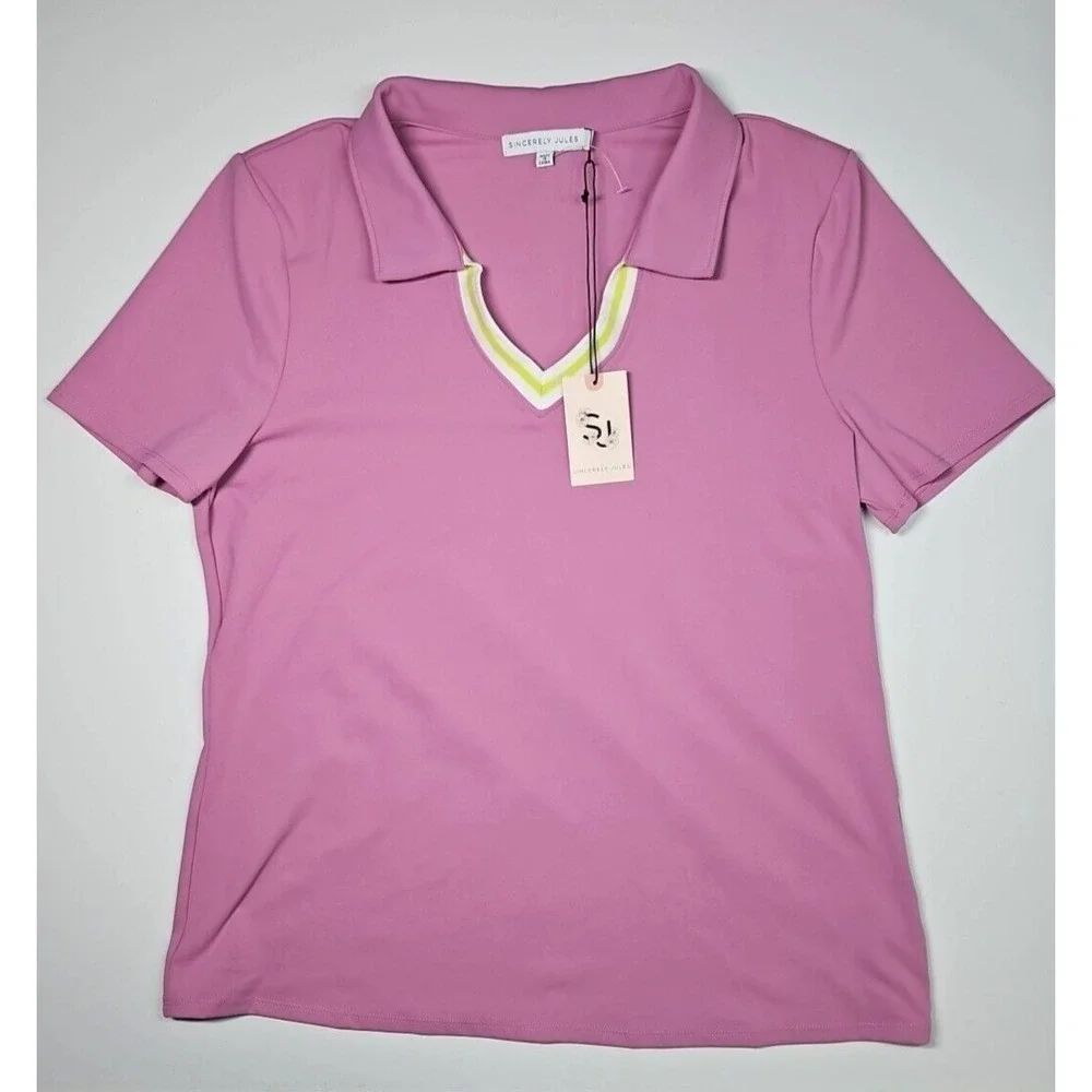 Sincerely‎ Jules Woman's Lilac Short Sleeve Activewear Top Size Large - NWT